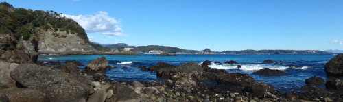下田のビーチ海水浴場の田牛